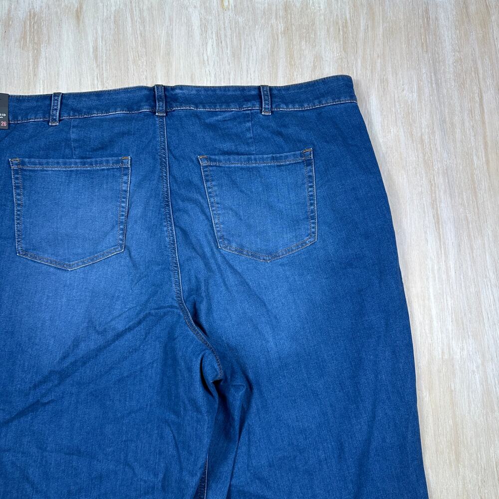 NWT Torrid High Rise Button Fly Cropped Wide Leg Jeans Plus 26 Blue Denim Casual - Picture 15 of 16